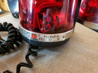Federal Signal Fireball II rotating halogen dash vintage warning light reflector 2