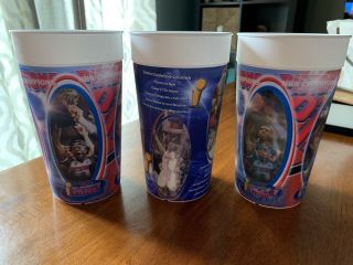 Set Of 3 Detroit Pistons Nba World Champs/defenders Hologram Plastic Cups Vtg