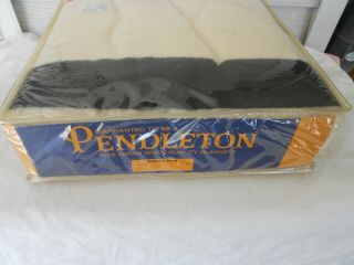 Vtg Pendleton Glacier Park Wool Blanket 4 Stripe 72 X 90 Estate Find