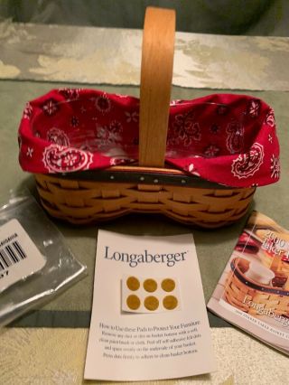 Longaberger Shaker Taker Handwoven Basket With Cloth Liner & Plastic Insert 2000 2
