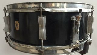 Vintage Ludwig Pioneer Snare Drum Black Lacquer Pre Serial Number Keystone Badge 2
