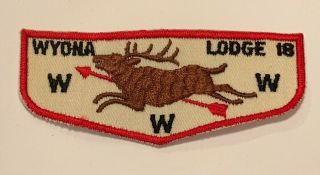 Order Of The Arrow Wyona Lodge 18 F1a Rare First Flap