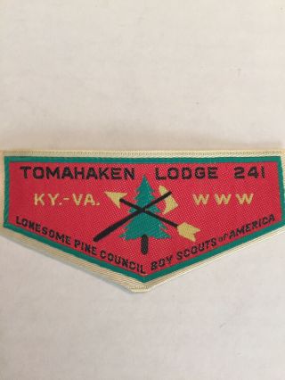 Order Of Arrow Tomahaken Lodge 241 Pocket Flap