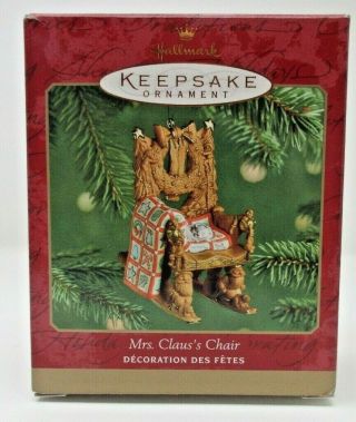 Mrs Santa Claus Chair Hallmark Keepsake Ornament 2001 Cat Christmas