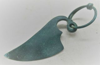 European Finds Ancient Viking Bronze Razor Amulet With Twisted Loop
