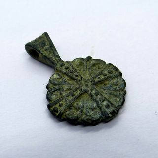 Viking Ancient Artifact Bronze Pendant With Double Sides Amulet