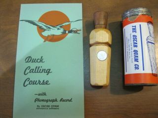 Vintage Oscar Quam Hexagon Medallion Duck Call,  With Ship Tube And Instructions