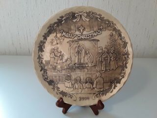 Wendell August Forge Limited Ed.  Solid Bronze 8” Plate Christmas Pageant 2000