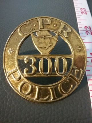 Vintage Obsolete Canadian Pacific Railway Cpr Police Scully Badge