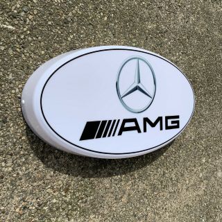 Amg Mercedes Led Illuminated Light Up Garage Sign Petrol Gasoline Car Logo