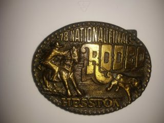 Vintage Hesston National Finals Rodeo 1978 Belt Buckle 2