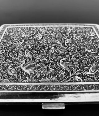 Antique Hand Engraved Persian Islamic Arabic Cigarette Case 151 Gr