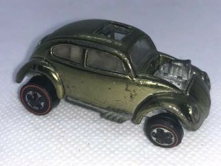 Vintage 1967 Mattel Hot Wheels Custom Volkswagen Redline Vw Bug Olive Usa
