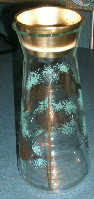 Vintage David Douglas Libbey Glass Cocktail Shaker Decanter Mcm Pinecone Design