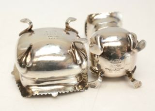 Tiffany & Co English Sterling Silver & Cobalt Glass Open Salt & Pepper Shakers 3