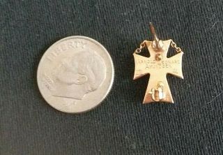 Vintage Sigma Chi Cross Pin 10k Yellow Gold Fraternity Greek Society Badge ' 41 2