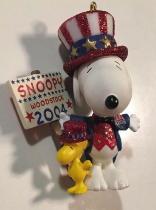 Hallmark Spotlight On Snoopy Series 7 2004 The Winning Ticket Vote Patriotic