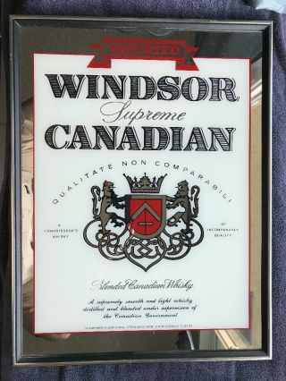 Imported Windsor Supreme Canadian Whiskey Signage Mirror