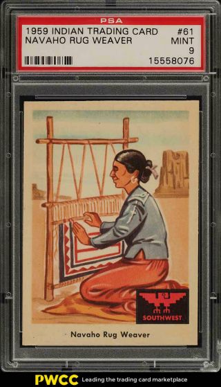 1959 Fleer Indian Trading Card Navaho Rug Weaver 61 Psa 9 (pwcc)