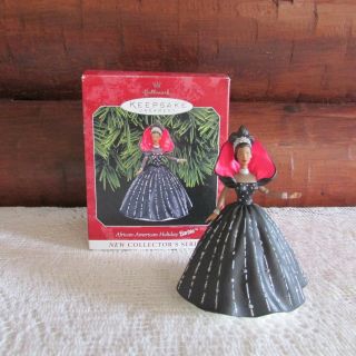 Hallmark Keepsake Ornament African American Holiday Barbie Box