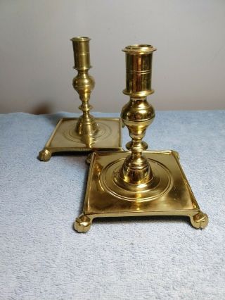 Virginia Metalcrafters Brass Candle Holders Cw 16 - 5 Colonial Williamsburg