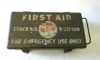 Ww2 Army Medical Dept.  First Aid Kit With Some Contents