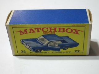 Matchbox Lesney 1964 - 22c Pontiac Grand Prix Sports Coupe Empty Box