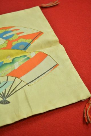 CE04/40 Vintage Japanese Fabric Silk Antique Boro FUKUSA Handwriting 10.  2 