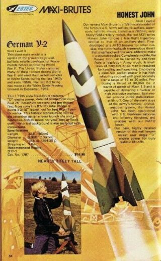 Estes V - 2 Maxi - Brute kit,  3.  94” diameter,  1/17 scale Model Rocket Collector kit 2