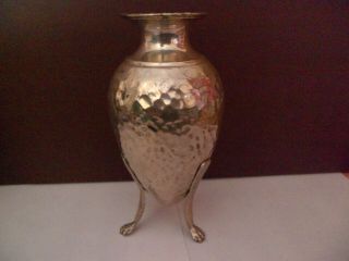 Tiffany & Co Sterling Silver Hand Hammered Footed Vase 154gr Stunning Vessel Urn