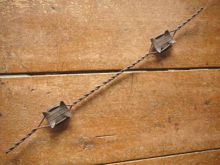 Stubbes Double Ribbed Large Notched Corners Metal Plates - Antique Barbed Wire