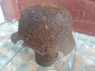 Ww2 Wwii German Relic Helmet With Inner Liner & Leather Remains