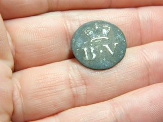Un Researched Post Medieval Bronze Volunteers Button Metal Detecting Detector