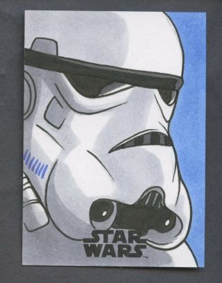 Topps Sketch Star Wars Artist Signed Auto 1/1 Art Card