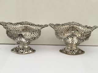 Victorian Sterling Silver Pierced Baskets/bowls,  Hallmarked 1894