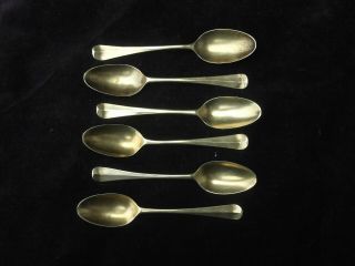 C1740 Set Of 6 Georgian Gilded Teaspoons By S Walford Lovely Gilding