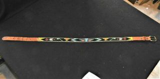 Vintage,  Ca.  1950s Native American Hand Beaded Rawhide Belt,  30 ",  Ex Cond