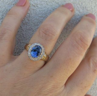Vintage Sapphire G/VS Diamonds 9k Gold Ring 3