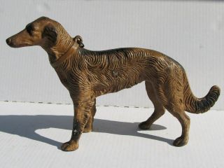 Vintage 12 " Hubley Cast Iron English / Russian Wolfhound Borzoi Dog Door Stop