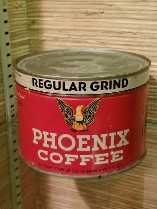 Full Phoenix 1 Lb Coffee Tin Can Key Wind Kw Indianapolis In Hoosier