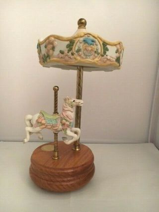 Willitts Designs Porcelain Carousel Horse With Music Box Legends Of The Rose