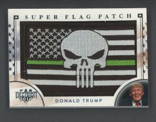 2016 Decision Foil Donald Trump Green Stripe Usa Flag Patch