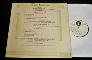 Joe Walsh - But Seriously Folks - 1978 US Test Pressing PROMO LP - NEAR 2