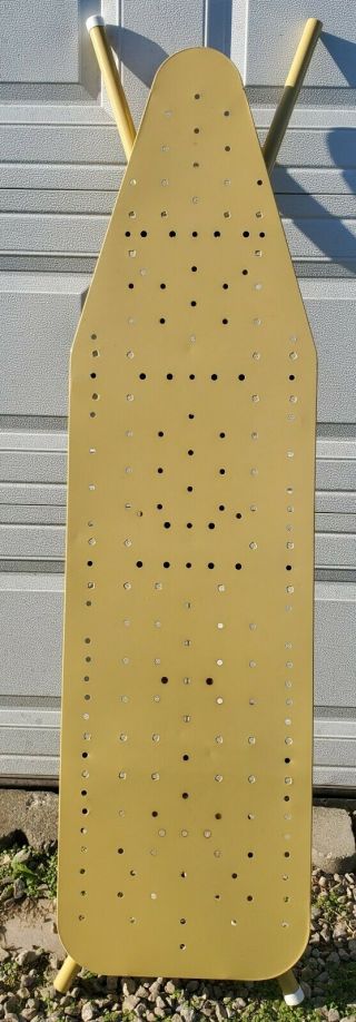 Vintage Yellow Metal Ironing Board - Mid Century - Laundry Room - Decor - Prop (1960 " S)