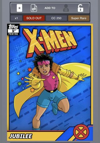Marvel Topps Collect Retro X - Men First 1st Printing Jubilee (250 Cc)