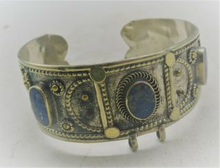 Late Medieval Islamic Silvered Ottomans Bracelet With Lapis Stones