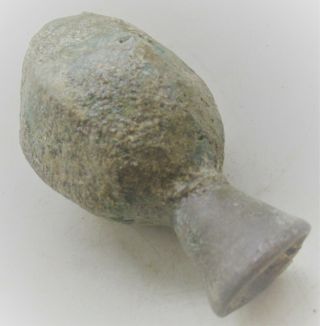 Finest Circa 400 - 500ad Late Roman Period Glass Medicine Bottle Iridescent Patina