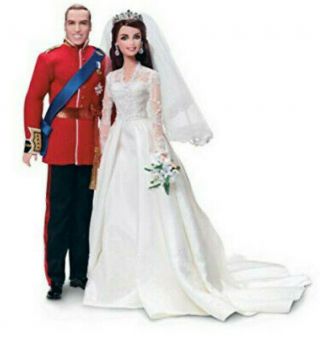 Prince William And Princess Catherine Ashton Drake Porcelain Dolls With