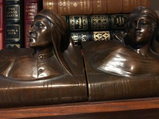 Jennings Brothers: Jb Bronze Bookends: Dante & Beatrice: 2395