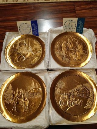 4 - Bronze Christmas Wendell August Forged - Limited Edition Plates